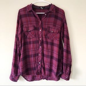 Kut from the Kloth Purple Flannel Button Down